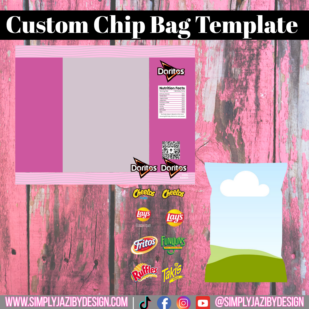Custom Chip Bag Template – Editable in Canva | Instant Download