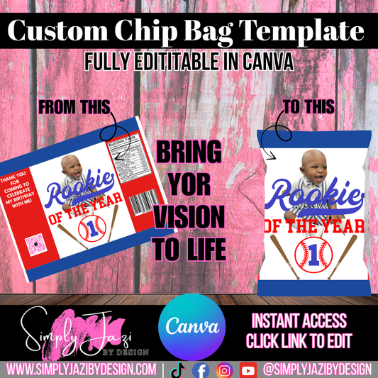 Custom Chip Bag Template – Editable in Canva | Instant Download