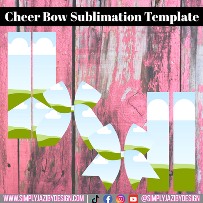 Cheer Bow Sublimation Template – Editable Canva File | Digital Download
