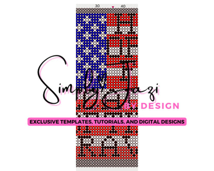 Flag Rhinestone 20oz Tumbler Template - SS10 Rhinestone Tumbler Template - 3mm Rhinestone Tumbler - Home of the Brave Because of the Free