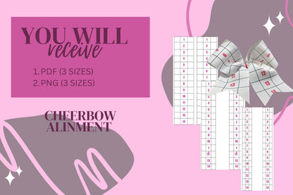 Cheer bow Design Alinement Guide/Hairbow Guide/ Sublimation Cheer Bow Grid