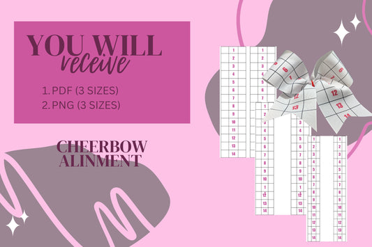 Cheer bow Design Alinement Guide/Hairbow Guide/ Sublimation Cheer Bow Grid